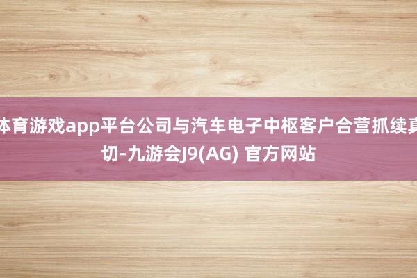 体育游戏app平台公司与汽车电子中枢客户合营抓续真切-九游会J9(AG) 官方网站