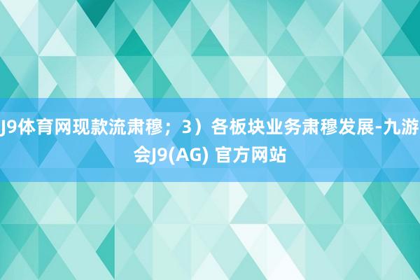 J9体育网现款流肃穆；3）各板块业务肃穆发展-九游会J9(AG) 官方网站